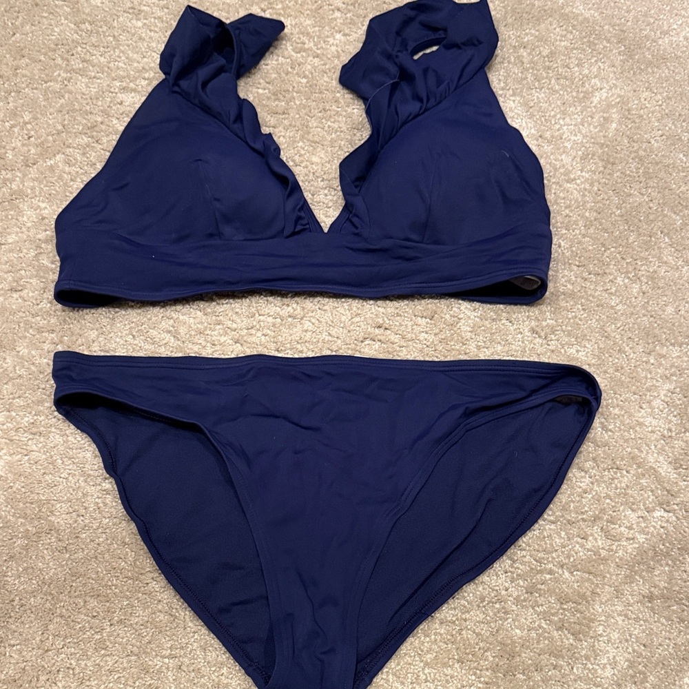 Boden navy bikini. Size 12 top & 10 bottom